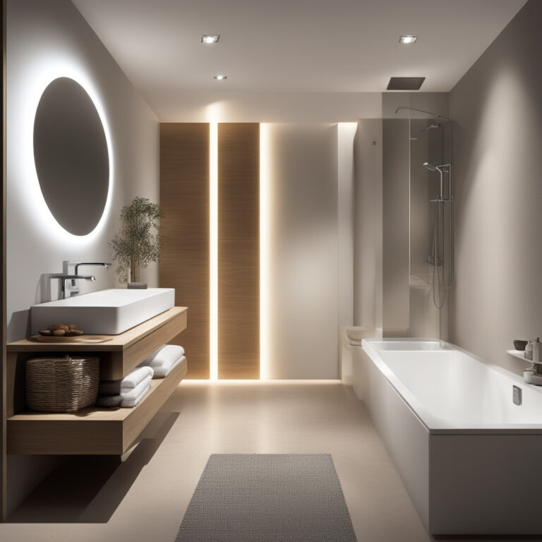 Badezimmer mit perfekter Lichtplanung
