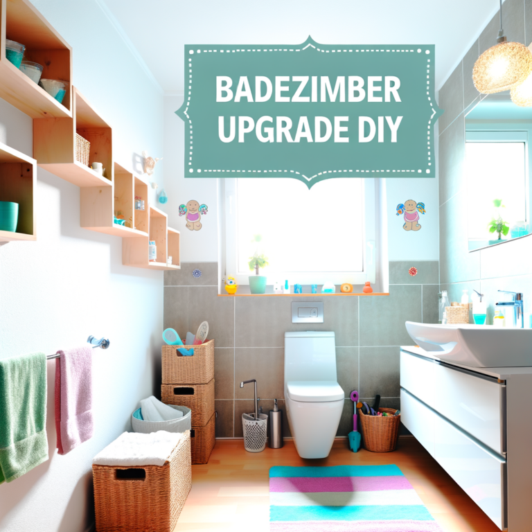 Modernes und einladendes Badezimmer mit DIY-Elementen, helle Farben und funktionale Einrichtungsideen für ein Familienbad