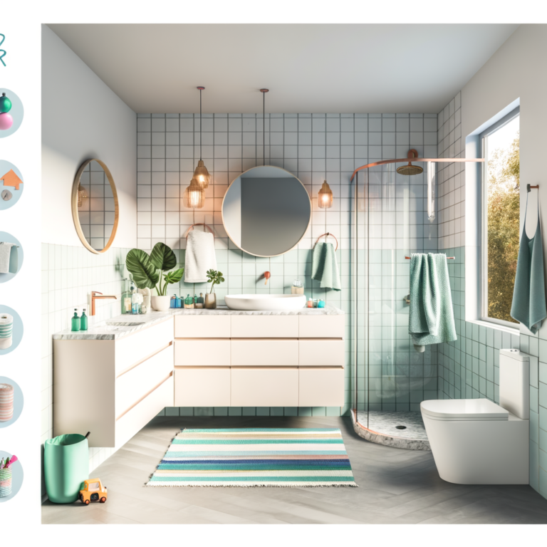 Modernes Badezimmer-Design mit kosteneffizienten Upgrades, familienfreundlichen Elementen und stilvollen Accessoires.