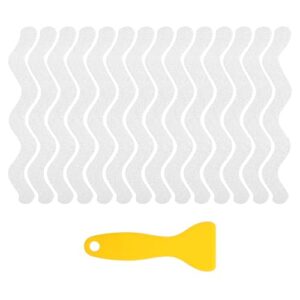 Mynoozi 36 Stück Anti-Rutsch Aufkleber, Sicherheitsstreifen für Badewanne & Dusche mit Premium Schaber für Badezimmer, Badewannen, Duschen, Trittflächen, Treppe -Farblos