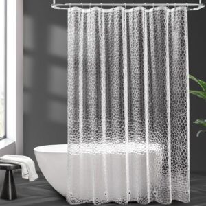 Duschvorhang aus transparentem Material, 180x200cm groß, mit 5 Magneten unten, wasserdicht und leicht zu reinigen für Badewanne oder Badezimmer