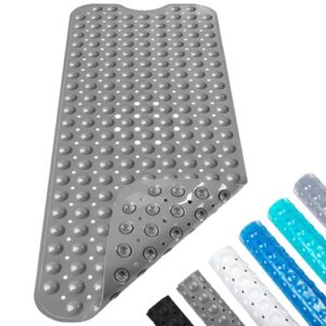 Antirutschmatte für Badewanne, Duschmatte 100x40 cm, rutschfest und maschinenwaschbar, ideal für absolute Sicherheit in der Badewanne, graue Farbe
