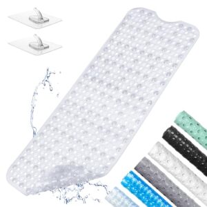 Rutschfeste Badematte für Badewanne, 100x40 cm groß, antirutsch und maschinengereinigt, transparent, ideal für Kinder, ältere Menschen und Schwangere