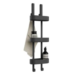 Duschablage aus Kunststoff, 3-stufiger Organisator mit höhenverstellbaren Körben, kratzfreier Oberfläche und viel Stauraum für Duschzubehör. Modernes Design für Badezimmer.