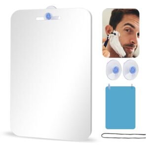 Praktischer und sicherer Duschspiegel mit Anti-Beschlag-Funktion und zwei Saugnäpfen für eine sichere Installation in der Dusche, ideal als Geschenk oder persönliches Accessoire.