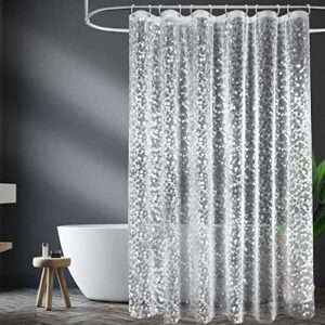 Antischimmel Duschvorhang 180x200 cm mit 3 starken Magneten und transparentem Muster, wasserdicht für Badewanne
