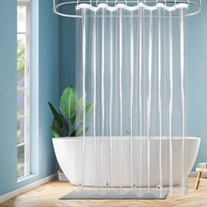 Transparenter Duschvorhang mit 5 Magneten, wasserdicht und leicht zu reinigen für Badewanne oder Badezimmer.