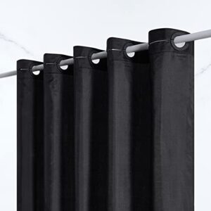 Schmaler Duschvorhang aus Polyesterstoff für Dusche und Badewanne - schimmelresistent und wasserabweisend - Schwarz 150x183 cm