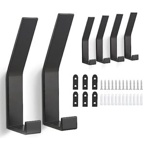 6 Stück Garderobenhaken, Kleiderhaken, Garderobenhaken Schwarz, Kleiderhaken Wand, Haken zum Schrauben, Handtuchhaken für Badezimmer und Schlafzimmer
