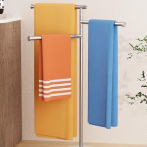 Edelstahl Handtuchhalter für Badezimmer, schwenkbar und stabil mit Marmor-Basis