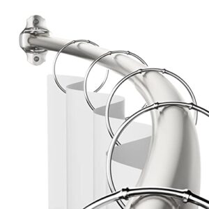 Gebogene Duschvorhangstange, verstellbar, 101,6–182,9 cm extra breit für Badezimmer mit rostfreier Duschstange aus Edelstahl