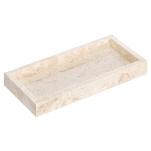 Elegantes und funktionales Badezimmer-Tablett aus hochwertigem Travertin-Naturstein, ideal für Schmuck, Make-up-Utensilien oder andere Badezimmerartikel