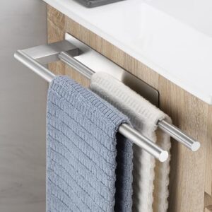 Silberner Handtuchhalter aus Edelstahl für das Badezimmer, Selbstklebe-Towel-Rack mit modernem Design