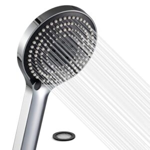 Offizielles Produktbild des OFFO Duschkopfs, groß mit 6 verschiedenen Strahlarten. Der Duschkopf ist wassersparend und ideal für Baden.