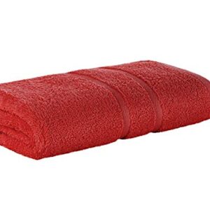 Vielgestreifter Baumwoll-Stoff in Rot, Premium-Qualität 500g/m², Frotté Handtuch für Badezimmer und andere Räume