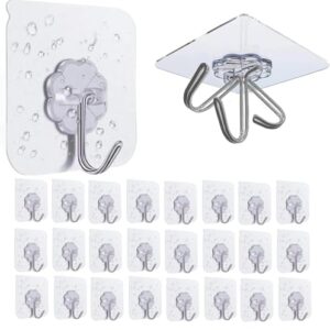 Selbstklebende Haken, Klebehaken für Küche und Badezimmer, transparent und stark, ohne Bohren, ideal für Wände aus Holz, Fliesen, Keramik, Metall, Kunststoff, Glas, bis 10kg Traglast