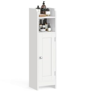 VASAGLE Toilettenschrank, Badezimmerschrank, schmales Badregal mit verstellbaren Ablagen und einfacher Montage