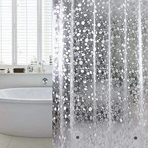 WELTRXE Duschvorhang Anti-Schimmel mit Magnet unten, 0.2mm dick, wasserdicht und antibakteriell, ideal für Dusche und Badewanne, kindersicherer Eva-Vorhang mit 12 Duschvorhangringen