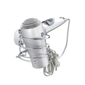Turbo-Loc Haartrocknerhalter für das Badezimmer mit Kabelhalter und verchromtem Stahl-Design