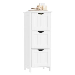 Badezimmerschrank mit 3 Schubladen, schmales Regal für Badezimmer Wohnzimmer Küche, moderner Design Weiß