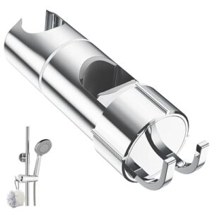 Versteller Duschhalterung mit 2 Haken für Duschköpfe zwischen 20,5 und 23,5 mm, universale Lösung ohne Bohren für Duschstangen von 18 bis 25 mm