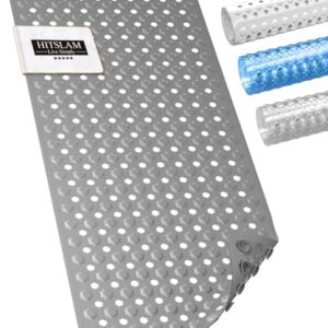 Rutschfeste Badewannenmatte, 89 x 40 cm, grau, BPA frei und schimmelresistent