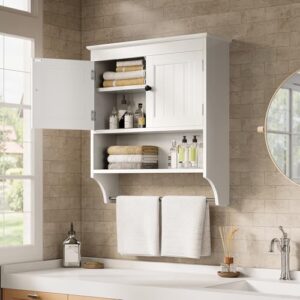 Badezimmerschrank mit 2 Türen und verstellbarem Regalboden, hängendes Design für kleine Räume, wasserdichte Beschichtung und hochwertige Materialien