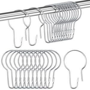 Duschvorhang Ringe aus Edelstahl, 24 Stück, Silber, für Duschvorhangstange und Kleiderstange