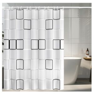 Duschvorhang aus hochwertigem Material, anti-schimmelig und wasserdicht, ideal für Badewannen mit 12 Duschvorhängern, weißer Farbe
