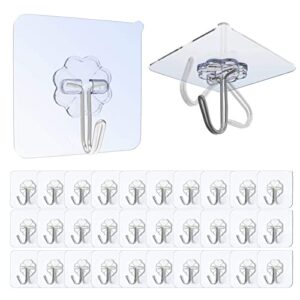 Selbstklebende Haken, transparente Klebehaken ohne Bohren, max. 10 kg Tragfähigkeit, nahtloser und wasserdichter Mehrzweck-Klebe-Haken für Küche, Bad und Wand