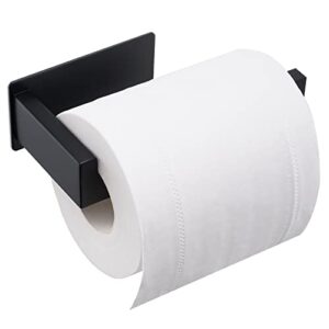 Toilettenpapierhalter ohne Bohren, Selbstklebender Toilettenpapierrollenhalter aus Edelstahl für Küche und Badzimmer, Schwarz