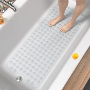 Rutschfeste Badewannenmatte aus weichem PVC-Material für maximale Sicherheit im Bad. 101 x 40cm groß und leicht zu reinigen.
