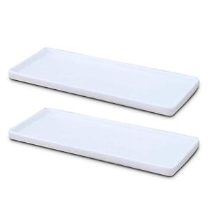 Keramik-Tablett, klein, rechteckig, Badewannen-Tablett, Badezimmer-Organizer, Kosmetik-Halter für Taschentücher, Kerzen, Handtuch, Pflanzen, Schmuck, Ring, Geschirr, Kommode