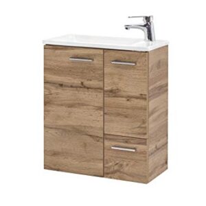 Schildmeyer Matteo Waschtisch in Eiche-Landhaus-Stil, 50x25x60 cm, Badezimmer Einrichtung