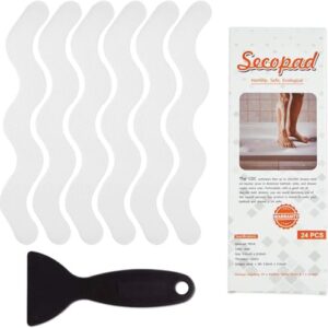 24 Stück antirutsch Aufkleber für Badewanne, Dusche und Treppe - Sicherheitsstreifen mit Premium-Schaber zum Schutz vor Rutsch- und Sturzunfällen