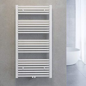 Handtuchheizkörper 60x120cm, Heizkörper für Badezimmer, Handtuchtrockner, Badheizkörper, Mittelanschluss, Weiß