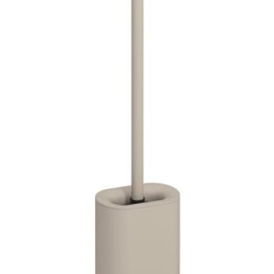 Ergonomische Toilettenbürste mit silikonisierter Oberfläche, antibakterielle Eigenschaften, kompakte Design, beige Farbe