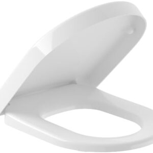 Villeroy & Boch WC-Sitz Subway 2.0 - Toilettendeckel Weiß glänzend mit Absenkautomatik - Abnehmbarer, bruchsicherer Toilettensitz aus Duroplast - Klodeckel D-Form - Original Ersatzteil
