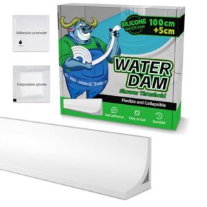 Schwallschutzleiste für Dusche, Selbstklebend, Wasserstopper Silikon Weiß 1,05m lang