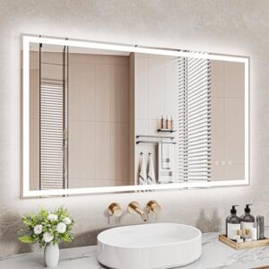 Eleganter Badezimmerspiegel mit LED-Beleuchtung, Touch-Schalter und Dimmfunktion, ideal für das Bad mit Beleuchtungsfunktion