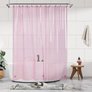 Duschvorhang aus PEVA-Material, wasserdicht, leicht, Standardgröße, Badezimmervorhänge, rosa