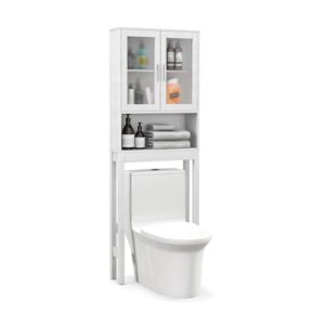 Toilettenschrank mit verstellbaren Regalen und offener Ablage für Badezimmer