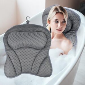 Badewannenkissen mit 4D-Air-Mesh-Technologie und 6 Saugnäpfen - ergonomisches Design für maximalen Komfort bei Badezeit