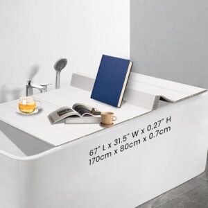 Faltbare Badewannenablage aus 7mm Brett, Wasserdicht und Staubdicht, für Haus Badewanne Badezimmer SPA Weiß