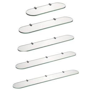 Modernes Glasregal für Badezimmer mit 8mm Hartglas, Chrom Glasklemme und praktischer Montage. Ideal für Gegenstände in Ihrem Bad.