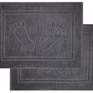 Frottier Badmatte Duschvorleger, 50 x 70 cm, 100% Baumwolle, einfarbig grau