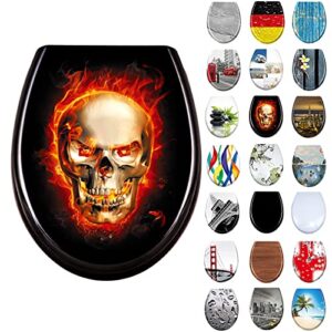 LARS360 Toilettendeckel WC Sitz mit Absenkautomatik aus Duroplast und Edelstahl, Antistatisch Antibakteriell Leicht zu Reinigen Abnehmbar Für Meisten Klodeckel Hänge WC, 45 x 38cm
