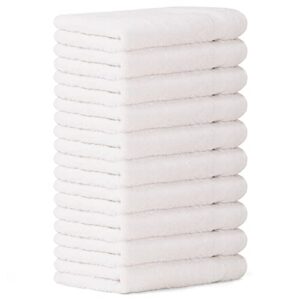 Luckytowel 10er Set Seiftücher aus 100% Baumwolle, weiß, 30x30 cm, ideal für Badezimmer, Fitnessstudio oder Strand