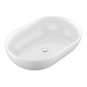 Wunderschönes, großes ovales Waschbecken mit schmallem Rand und Nano-Beschichtung für ein hygienisches Waschen in Bad und Dusche
