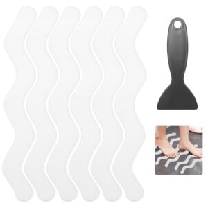 36 Stück Anti Rutsch Dusche Transparente rutschfeste Pads, Antirutsch Pads Dusche, Badewanne Antirutsch Aufkleber, Antirutschstreifen Dusche Transparent, Anti-Rutsch-Streifen mit Schaber für Badezimmer Sicherheit und Komfort